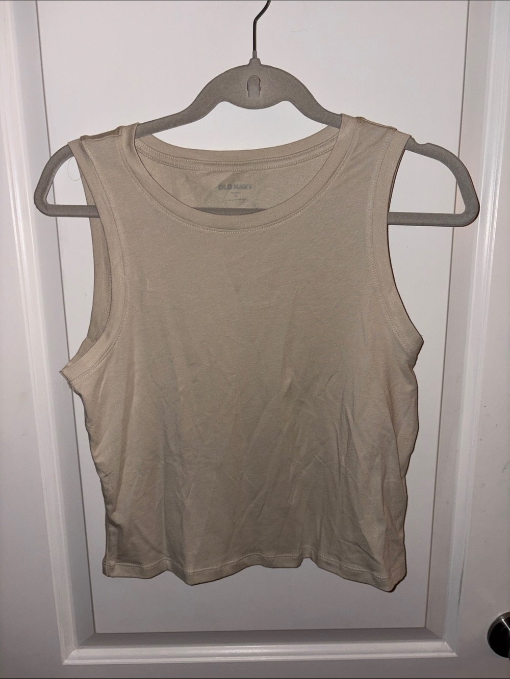 Old Navy Women's Beige Tank Top - Sleeveless Crewneck
